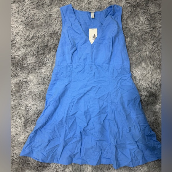 a new day Dresses & Skirts - NWT A New Day Cotton Blend V-Neck Mini Dress - Blue Size 14
